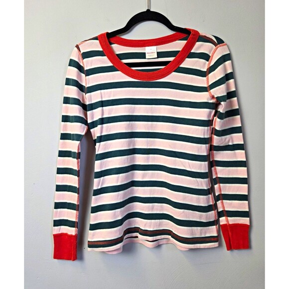 Hanna Andersson Tops - Hanna Andersson Women's XS Striped Knit Long Sleeve Crew Neck Tee Pink Green